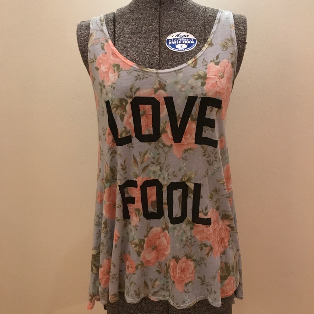 RARE WILDFOX LOVE FOOL OPEN BACK TANK TOP